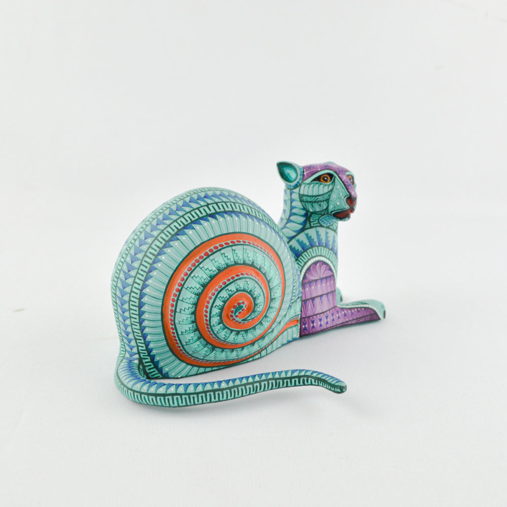 Jaguar Snail Fusion Alebrije For Sale Oaxacan Wood Carving - magiamexica.com