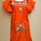 Embroidered Mexican Dress | Orange - Alebrije Huichol Mexican Folk art magiamexica.com