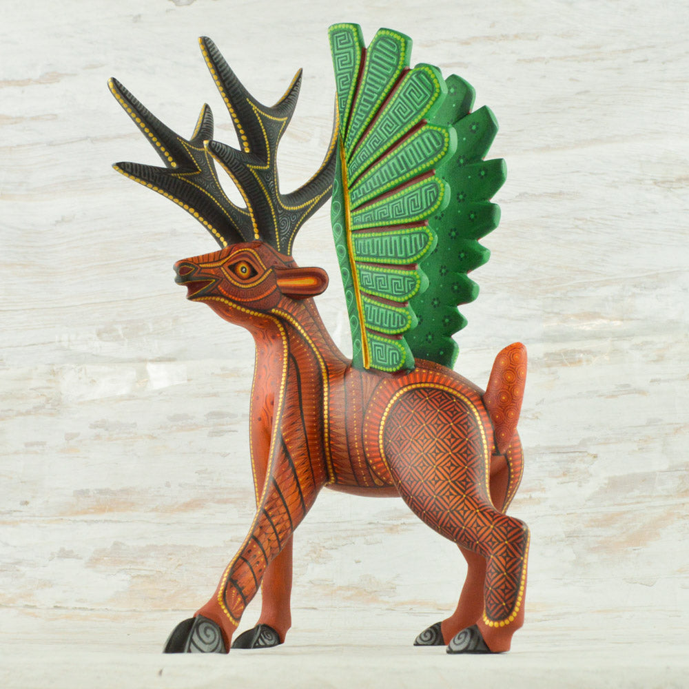 Deer Alebrije Oaxacan Wood Carving - Alebrije Huichol Mexican Folk art magiamexica.com