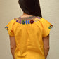 Embroidered Mexican Blouse | Yellow - Alebrije Huichol Mexican Folk art magiamexica.com