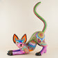 Alebrije Oaxacan Wood Carving Cat - Magia Mexica