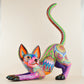 Alebrije Oaxacan Wood Carving Cat - Magia Mexica