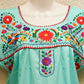 Embroidered Mexican Dress | Mint - Alebrije Huichol Mexican Folk art magiamexica.com