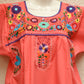 Embroidered Mexican Dress | Strawberry - Alebrije Huichol Mexican Folk art magiamexica.com