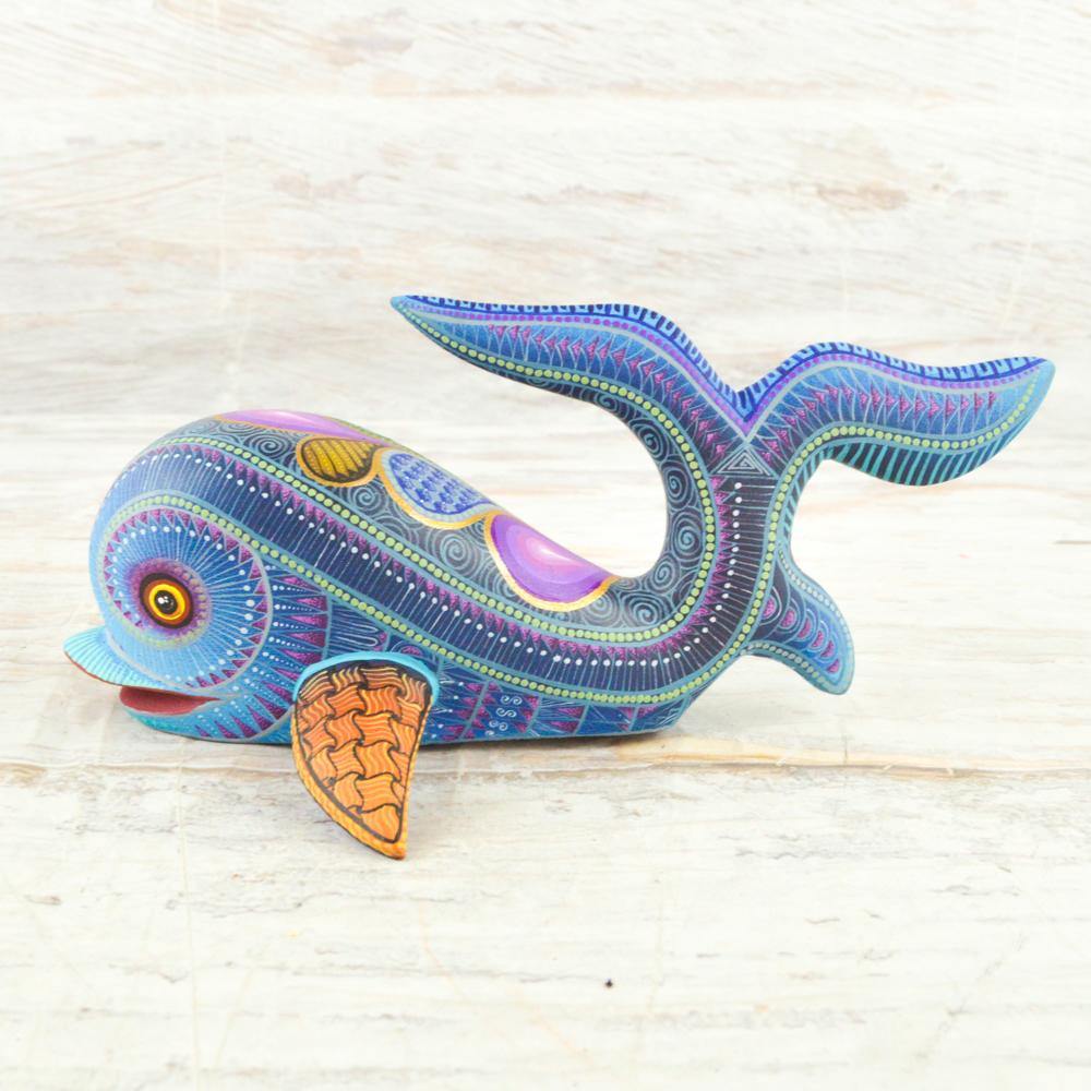 Alebrije Oaxacan Wood Carving Whale  - Magia Mexica