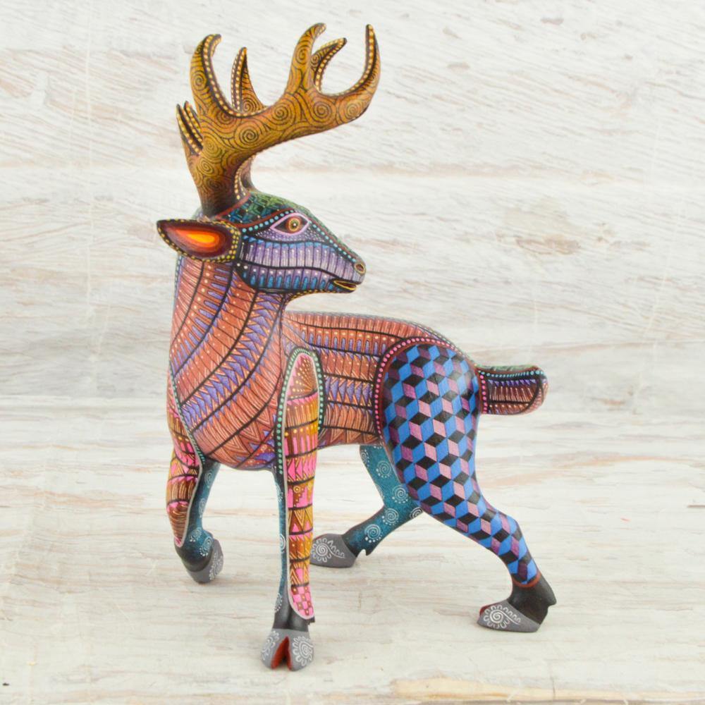 Alebrije Oaxacan Wood Carving Deer - Magia Mexica