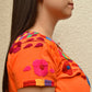 Embroidered Mexican Blouse | Orange - Alebrije Huichol Mexican Folk art magiamexica.com