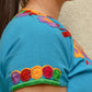 Embroidered Mexican Blouse | Light Blue - Alebrije Huichol Mexican Folk art magiamexica.com