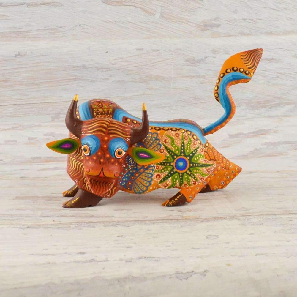 Bison Alebrije Oaxacan Wood Carving - Alebrije Huichol Mexican Folk art magiamexica.com