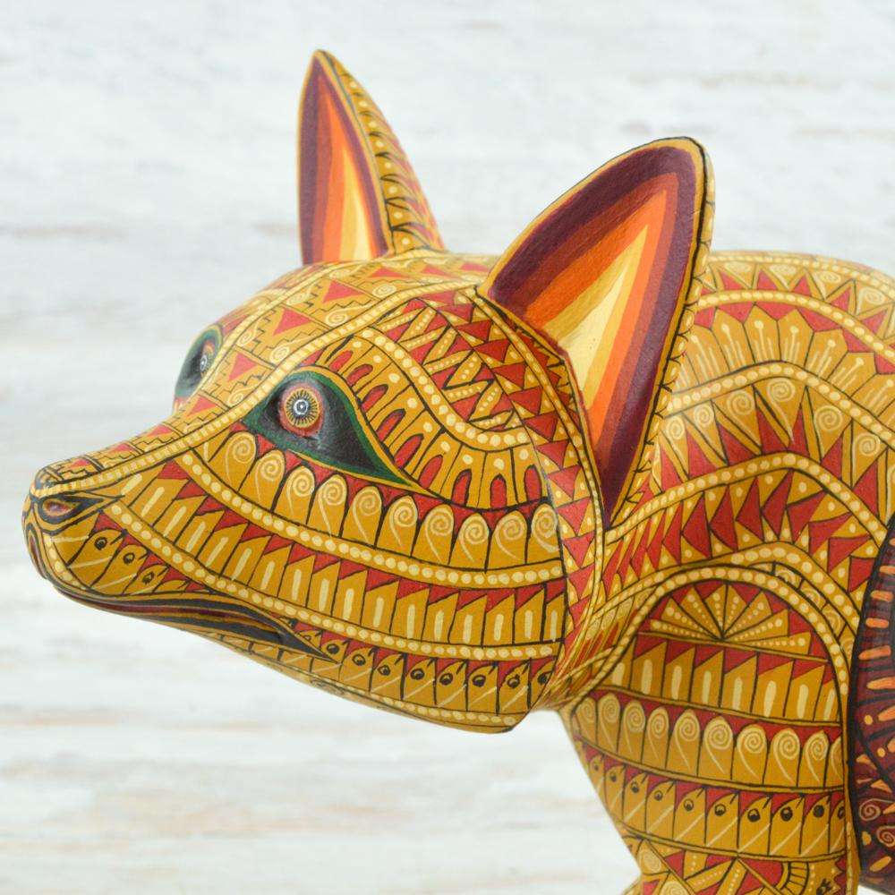 Magia Mexica A2215 Coyote Alebrije Oaxacan Wood selling Carving Painting Handcrafted Folk Art Mexican Craft