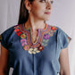 Embroidered Mexican Blouse | Flowers - Alebrije Huichol Mexican Folk art magiamexica.com