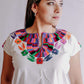 Embroidered Mexican Blouse | Flowers - Alebrije Huichol Mexican Folk art magiamexica.com