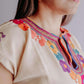 Embroidered Mexican Blouse | Flowers - Alebrije Huichol Mexican Folk art magiamexica.com