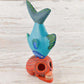 Skull Fish Alebrije Wood Carving - Alebrije Huichol Mexican Folk art magiamexica.com